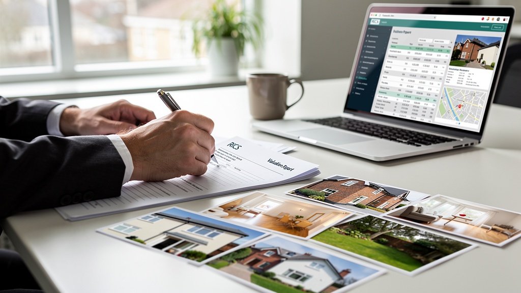 RICS surveyor completing a property valuation report